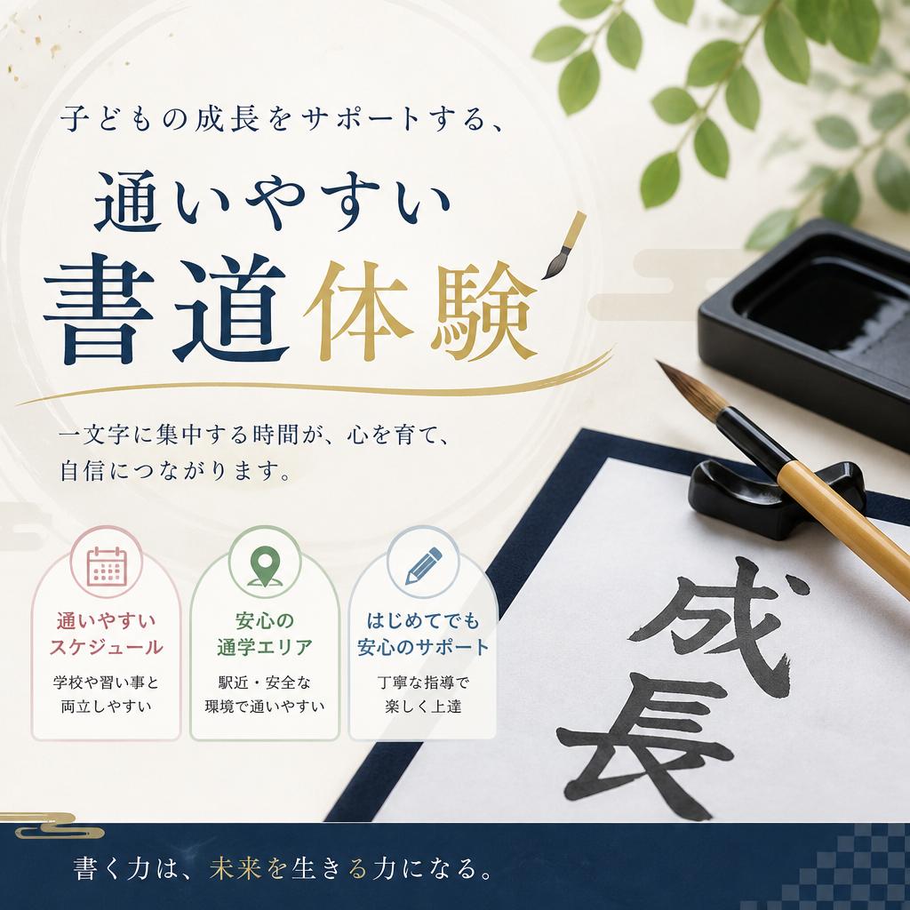 子どもの成長をサポートする、通いやすい書道体験