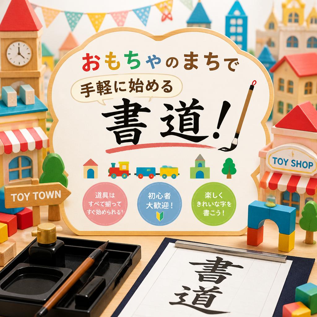 おもちゃのまちで手軽に始める書道！