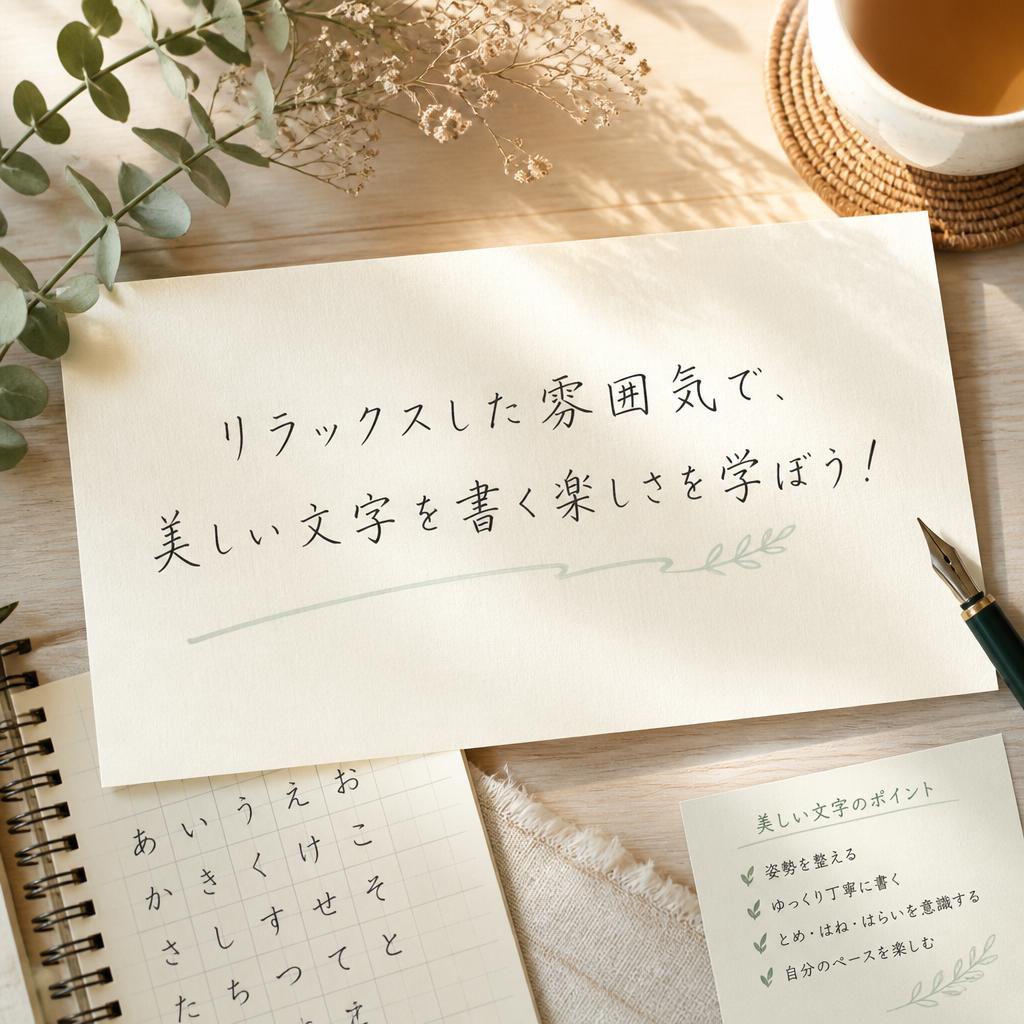 リラックスした雰囲気で、美しい文字を書く楽しさを学ぼう！