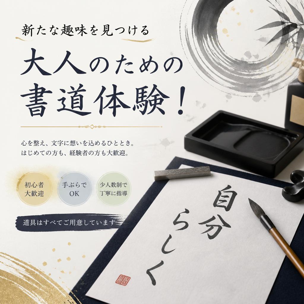 新たな趣味を見つける大人のための書道体験！
