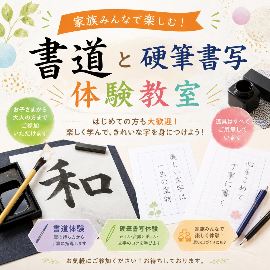 家族みんなで楽しむ！書道と硬筆書写体験教室